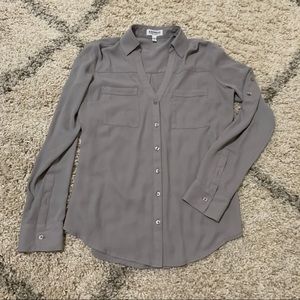 XS Gray Express Portofino Button Down Shirt
